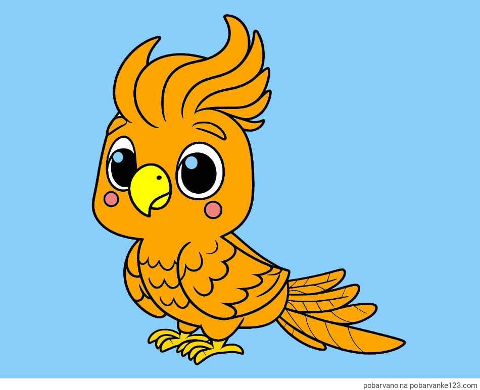 POBARVANA POBARVANKA - Pobarvanka ljubke papige