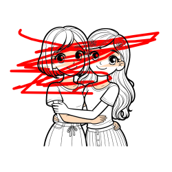 Pobarvana pobarvanka - Pobarvanka ljubkih prijateljic