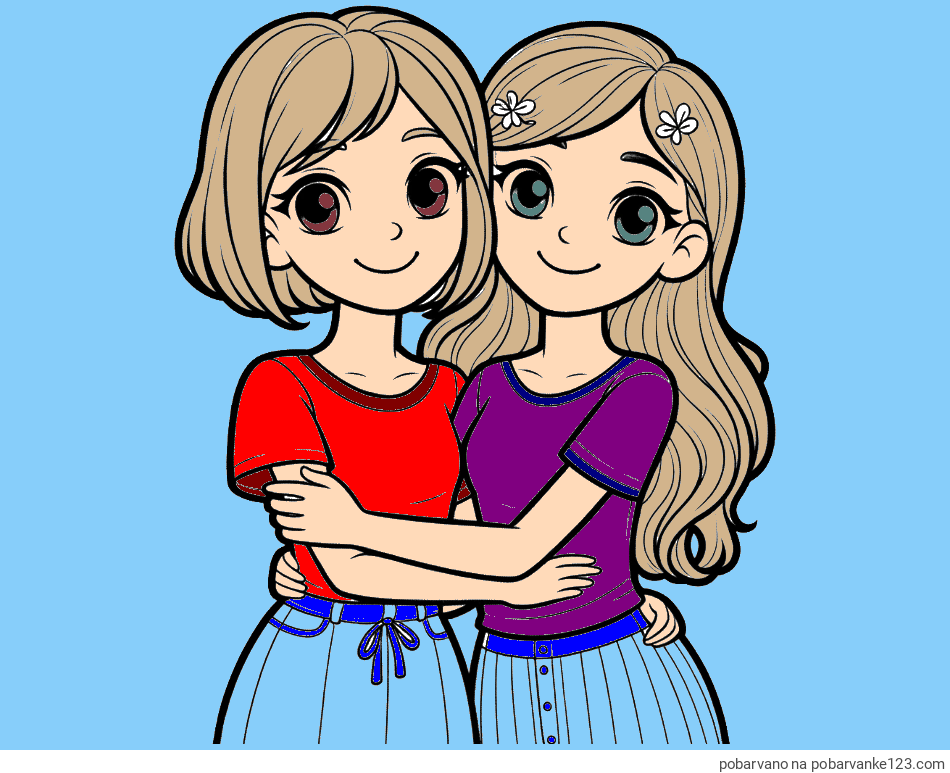 POBARVANA POBARVANKA - Pobarvanka ljubkih prijateljic