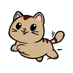 Pobarvana pobarvanka - Pobarvanka prikupne mačke med tekom