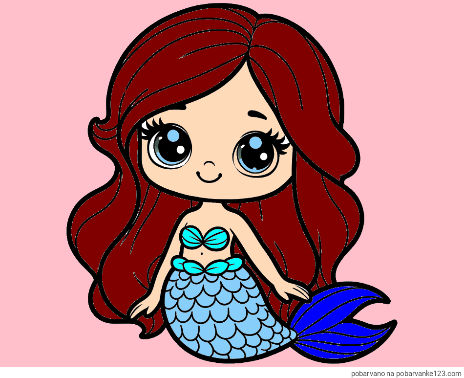 POBARVANA POBARVANKA - Pobarvanka prikupne morske deklice