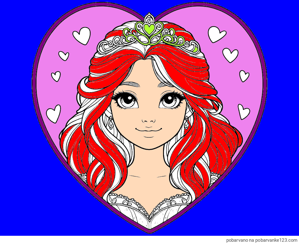 POBARVANA POBARVANKA - Pobarvanka princeske ter srčkov