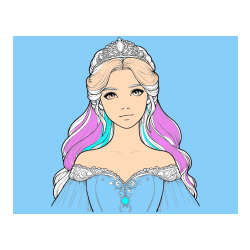 Pobarvana pobarvanka - Pobarvanka realistične princese