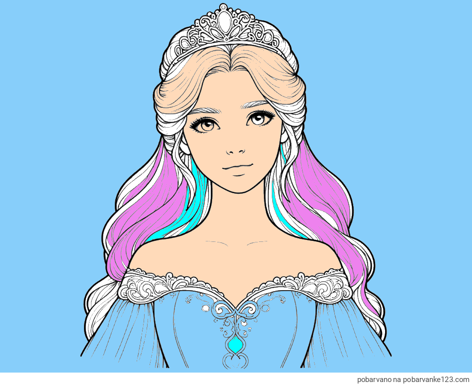 POBARVANA POBARVANKA - Pobarvanka realistične princese