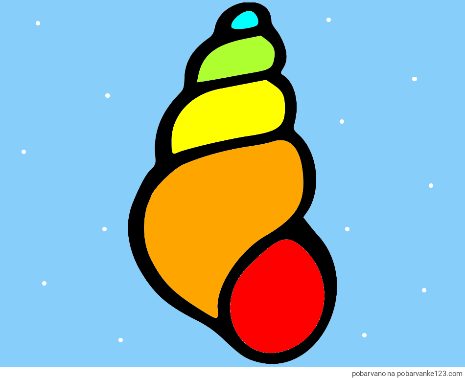 POBARVANA POBARVANKA - Pobarvanka školjke morskega polžka