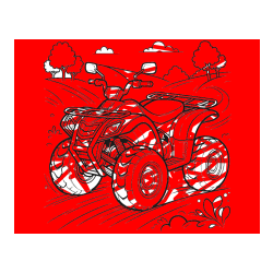 Pobarvana pobarvanka - Pobarvanka štirikolesnika na cesti