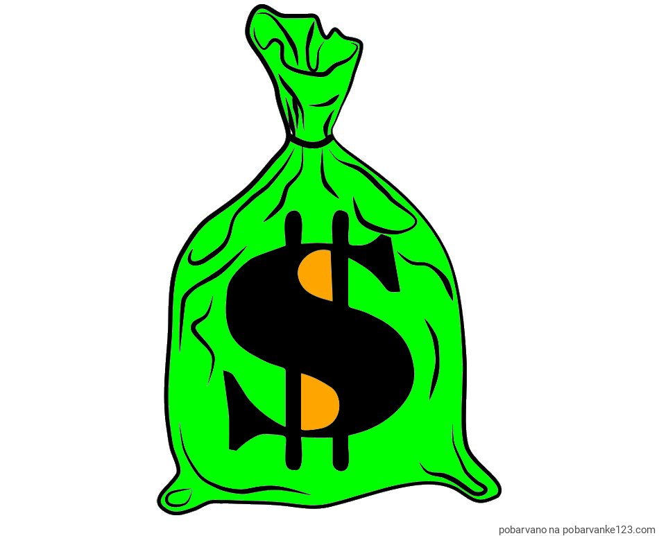 POBARVANA POBARVANKA - Pobarvanka žaklja z denarjem