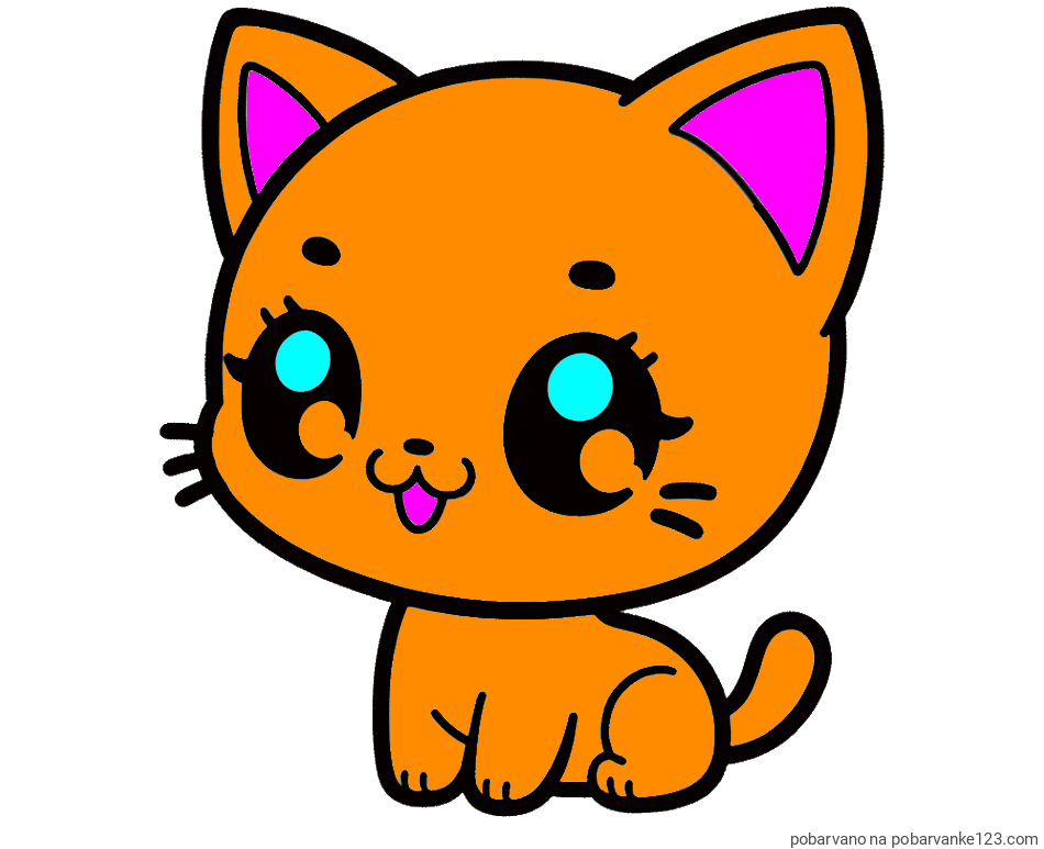 POBARVANA POBARVANKA - Pobarvnaka ljubke muce v anime slogu