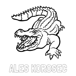 Online izdelana pobarvanka - Pobarvanka imena ALEŠ KOROŠEC in pobarvanka krokodila