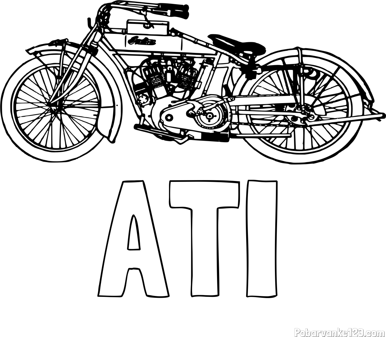 Pobarvanka imena ATI in pobarvanka starega motorja