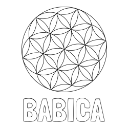 Online izdelana pobarvanka - Pobarvanka imena BABICA in mandale 2