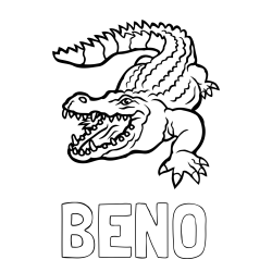 Online izdelana pobarvanka - Pobarvanka imena BENO in pobarvanka krokodila