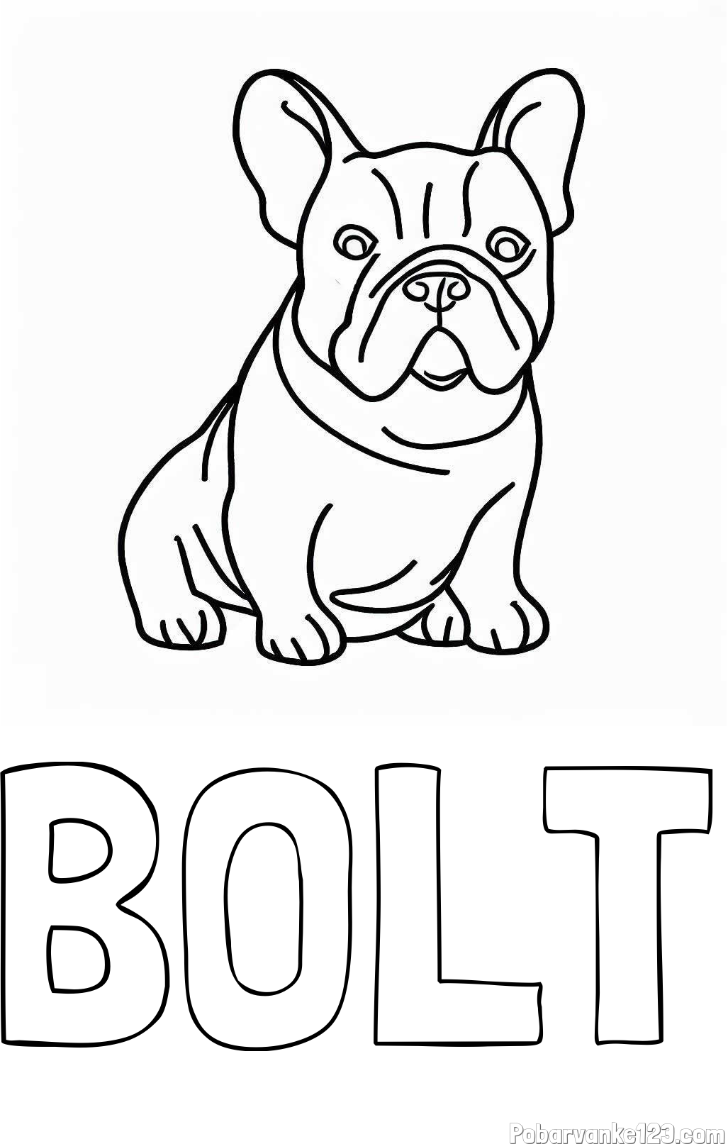 Pobarvanka imena BOLT in pobarvanka francoskega buldoga