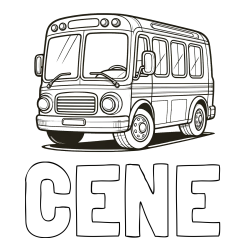 Online izdelana pobarvanka - Pobarvanka imena CENE in pobarvanka avtobusa, ki zavija v desno