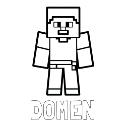 Online izdelana pobarvanka - Pobarvanka imena DOMEN in pobarvanka Minecraft figurice
