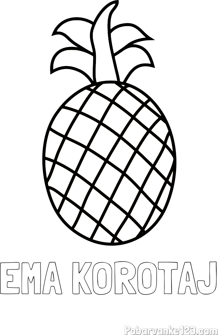 Pobarvanka imena EMA KOROTAJ in pobarvanka ananasa