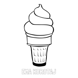 Online izdelana pobarvanka - Pobarvanka imena EMA KOROTAJ in pobarvanka sladoled