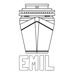 Online izdelana pobarvanka - Pobarvanka imena EMIL in pobarvanka potniške ladje