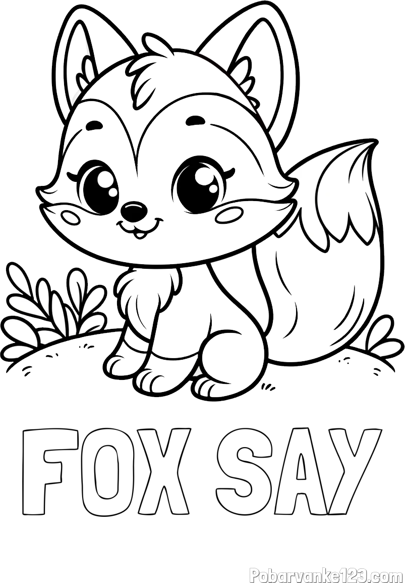 Pobarvanka imena FOX SAY in pobarvanka lisičke