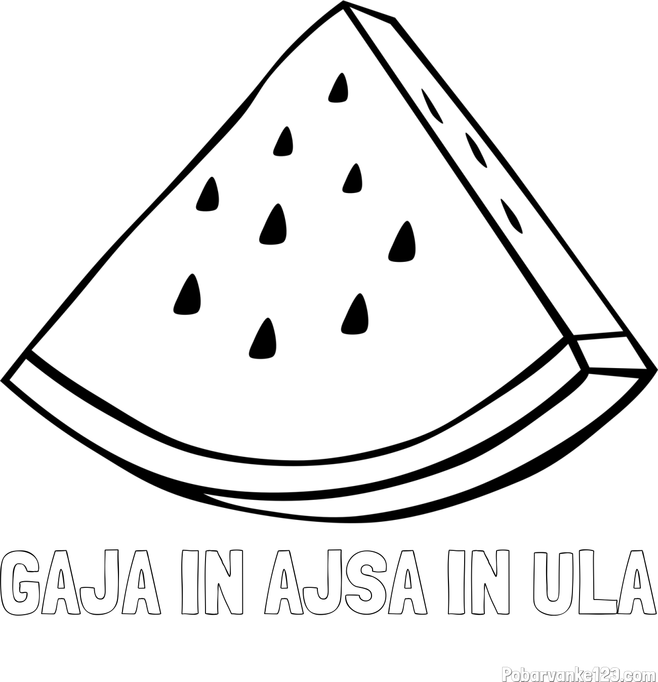 Pobarvanka imena GAJA IN AJŠA IN ULA in pobarvanka lubenice