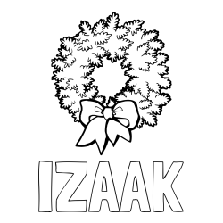 Online izdelana pobarvanka - Pobarvanka imena IZAAK in adventni venček