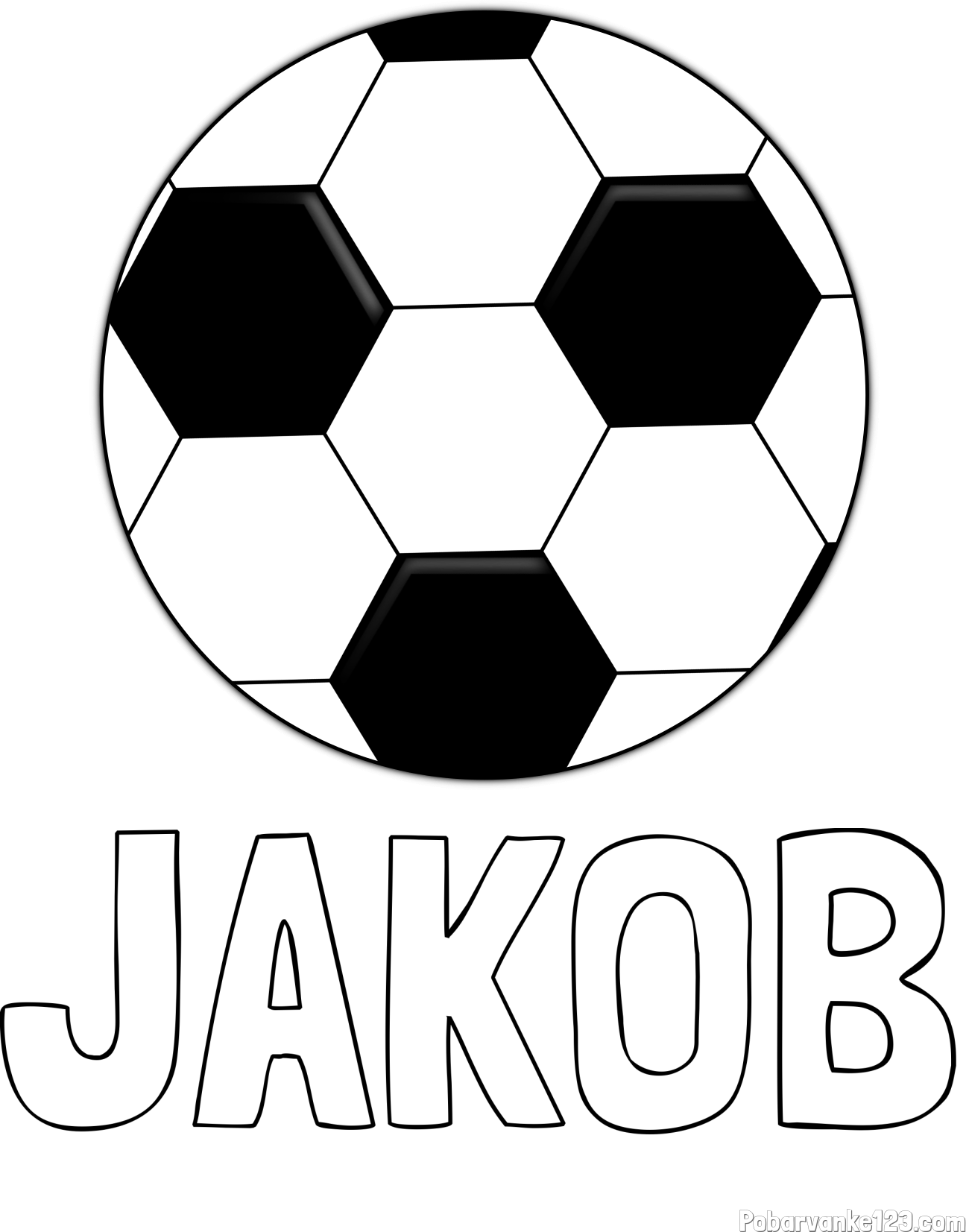 Pobarvanka imena JAKOB in pobarvanka nogometne žoge