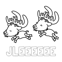 Online izdelana pobarvanka - Pobarvanka imena JLEEEEEE in jelenčka