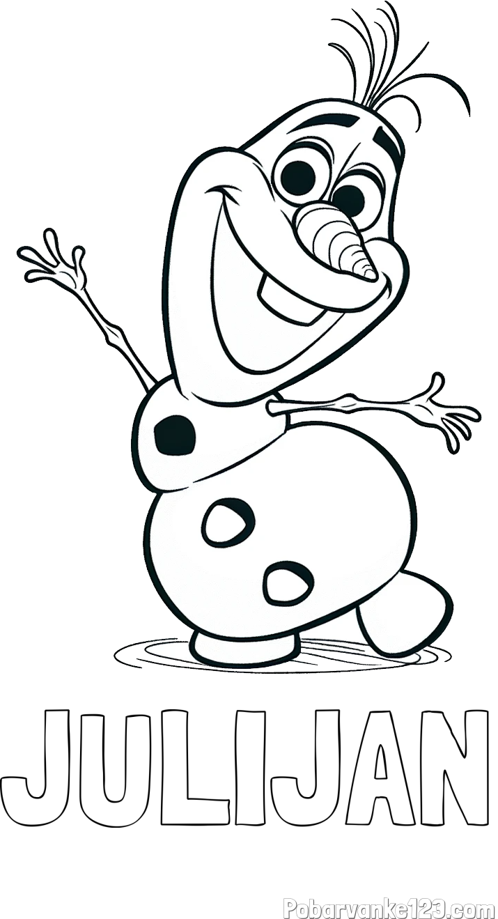 Pobarvanka imena JULIJAN in pobarvanka Olaf