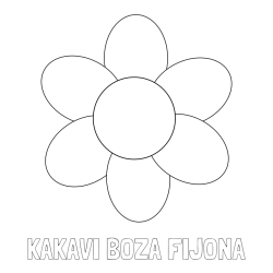 Online izdelana pobarvanka - Pobarvanka imena KAKAVI BOŽA FIJONA in otroška pobarvanka cveta