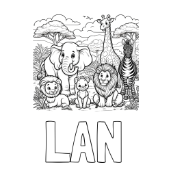 Online izdelana pobarvanka - Pobarvanka imena LAN in pobarvanka ljubkih živali