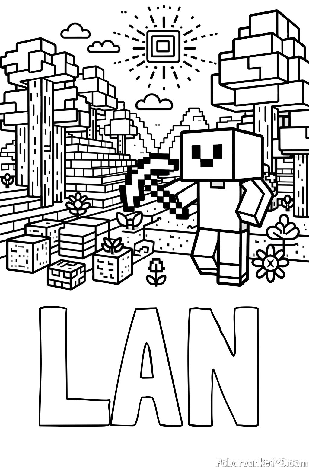 Pobarvanka imena LAN in pobarvanka Minecraft sveta