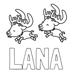 Online izdelana pobarvanka - Pobarvanka imena LANA in jelenčka