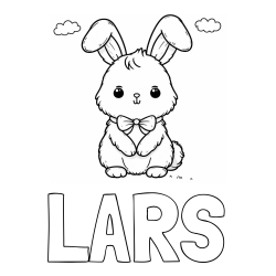 Online izdelana pobarvanka - Pobarvanka imena LARS in pobarvanka prikupnega zajčka