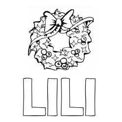 Online izdelana pobarvanka - Pobarvanka imena LILI in pobarvanka lepega adventnega venčka