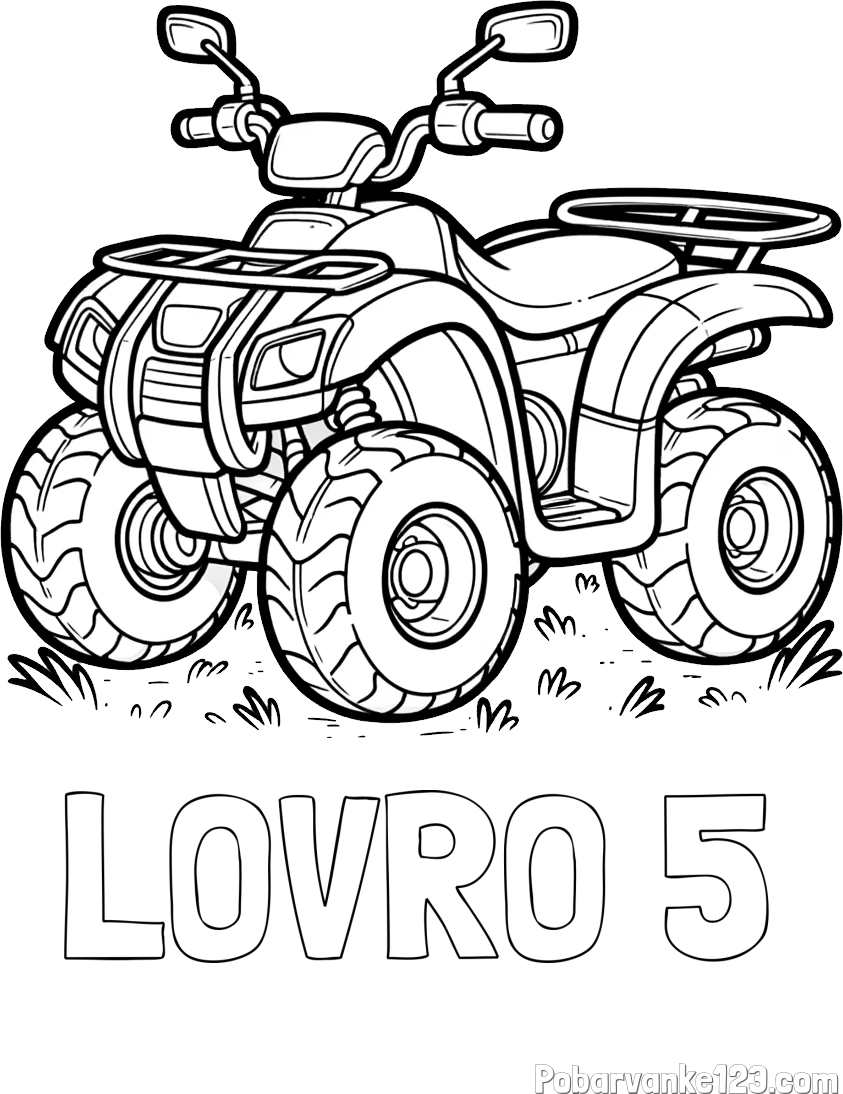 Pobarvanka imena LOVRO 5 in pobarvanka velikega štirikolesnika
