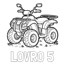Online izdelana pobarvanka - Pobarvanka imena LOVRO 5 in pobarvanka velikega štirikolesnika