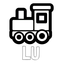 Online izdelana pobarvanka - Pobarvanka imena LU in otroška pobarvanka lokomotive