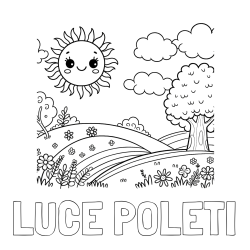 Online izdelana pobarvanka - Pobarvanka imena LUCE POLETI in otroška pobarvanka narave