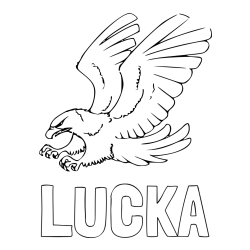 Online izdelana pobarvanka - Pobarvanka imena LUČKA in pobarvanka orla v napadu