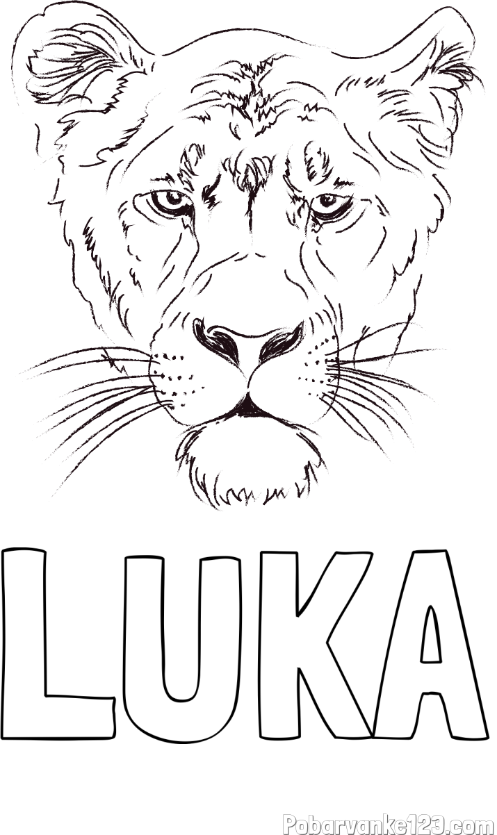 Pobarvanka imena LUKA in pobarvanka levinje