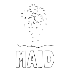 Online izdelana pobarvanka - Pobarvanka imena MAID in Črtna pobarvanka cvetlice