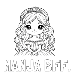 Online izdelana pobarvanka - Pobarvanka imena MANJA BFF. in pobarvanka ljubke princese