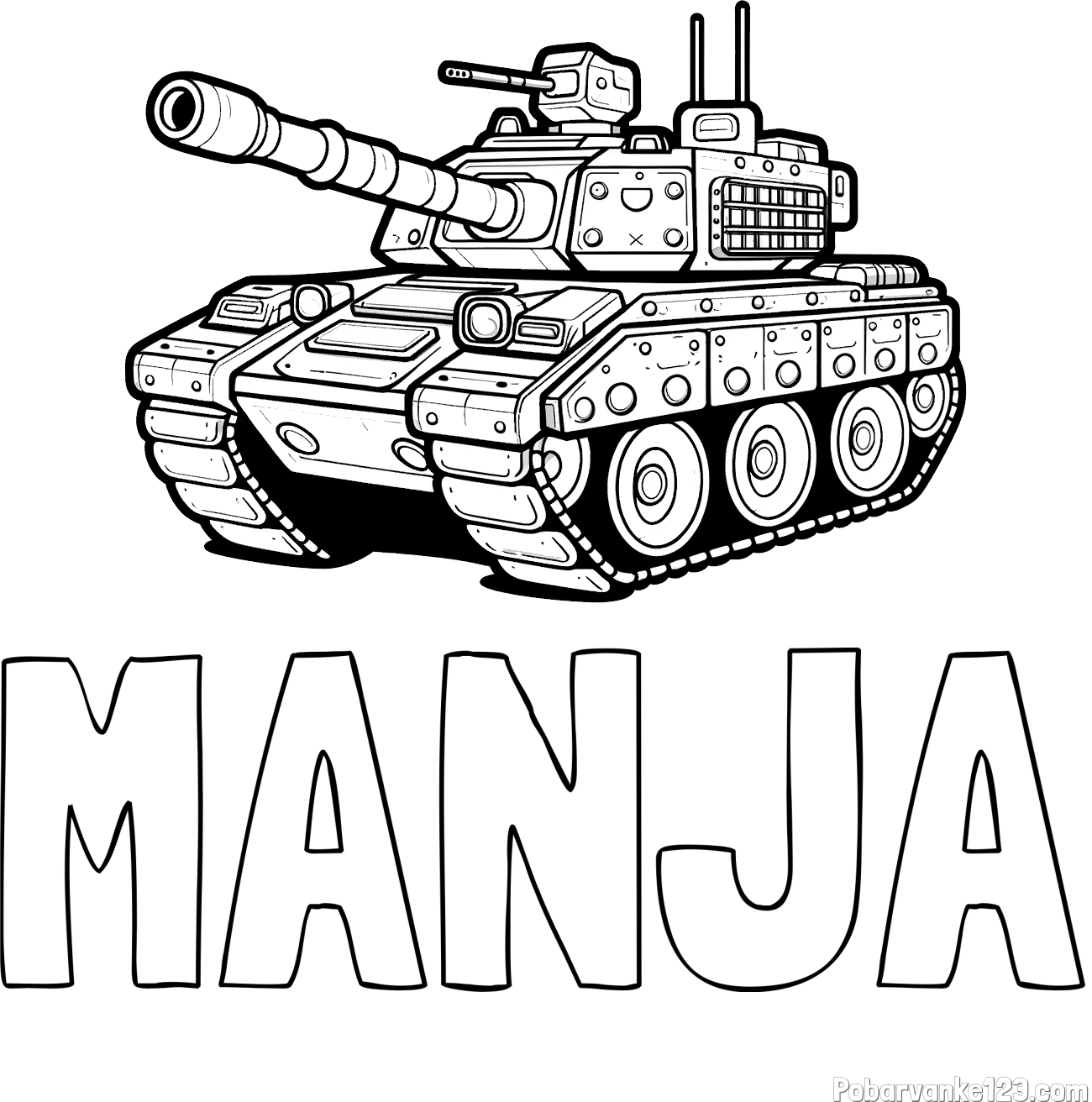 Pobarvanka imena MANJA in pobarvanka tanka