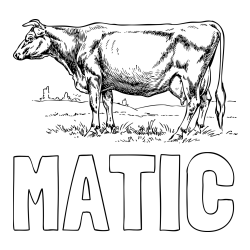 Online izdelana pobarvanka - Pobarvanka imena MATIC in pobarvanka krave na paši