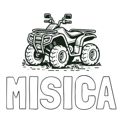 Online izdelana pobarvanka - Pobarvanka imena MIŠICA in pobarvanka štirikolesnika