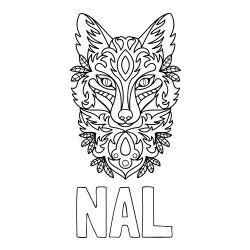 Online izdelana pobarvanka - Pobarvanka imena NAL in pobarvanka volka - mandale