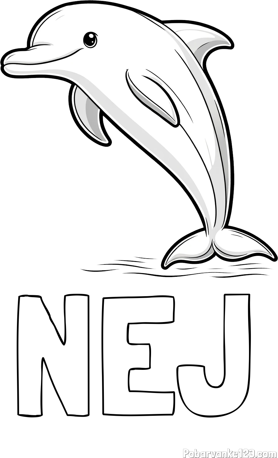 Pobarvanka imena NEJ in pobarvanka delfina