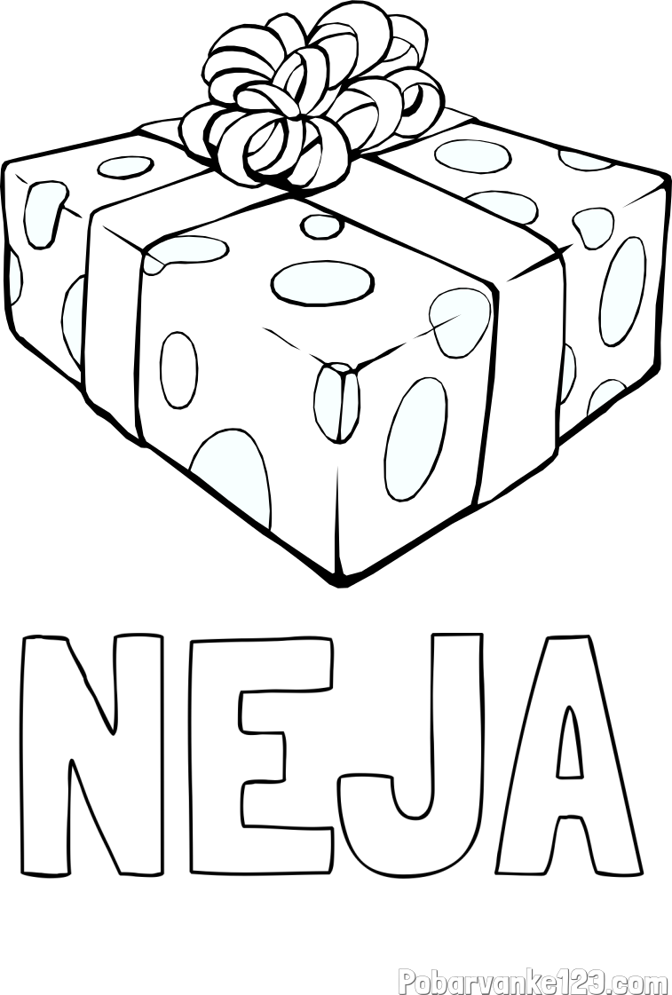 Pobarvanka imena NEJA in božično darilo