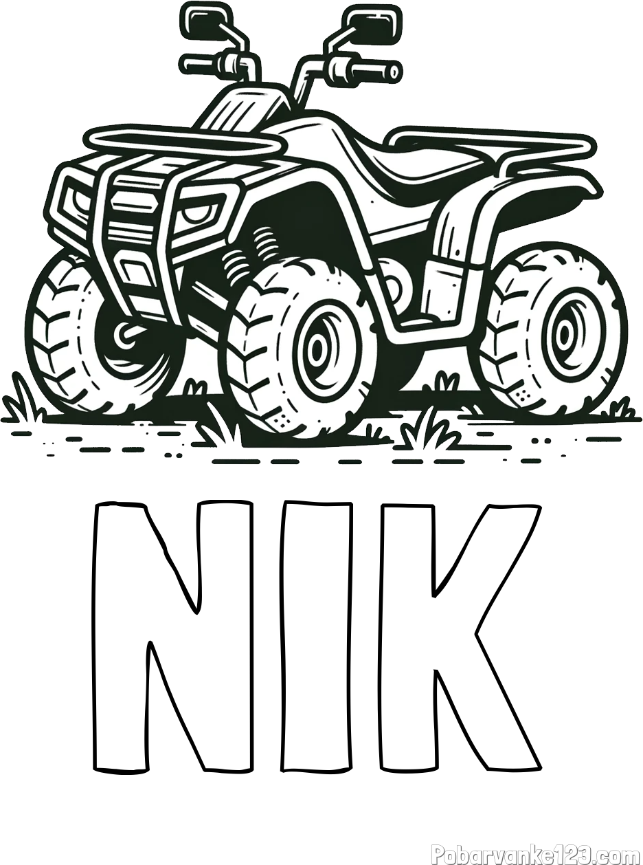Pobarvanka imena NIK in pobarvanka štirikolesnika