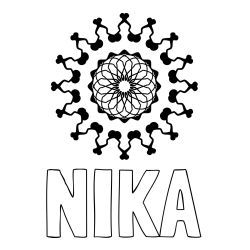 Online izdelana pobarvanka - Pobarvanka imena NIKA in lepa pobarvanka mandale